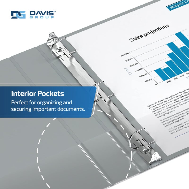 Davis Group Premium Economy 6-Pack 3-Ring Binders for School or Office, D-Ring Binders, 3 Inch, Gray - Image 5
